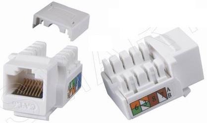 110903. CAT6 RJ45 8p8c UTP Unshielded 90 degree 110 IDC Keystone Jack