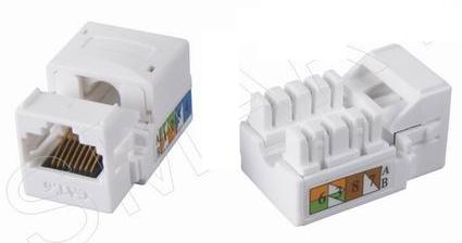 110907. CAT6 RJ45 8p8c UTP Unshielded 90 degree 110 IDC Keystone Jack