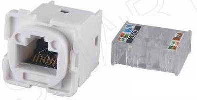 110908. CAT6 RJ45 8p8c UTP Unshielded 180 degree Tooless Keystone Jack