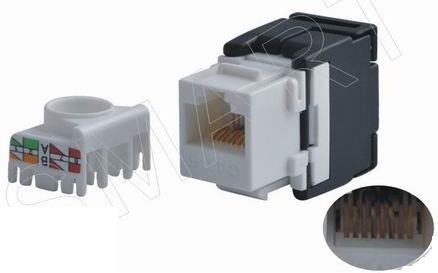 110913. CAT6 RJ45 8p8c UTP Unshielded 180 degree Tooless Keystone Jack