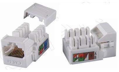 111010. CAT5E RJ45 8p8c UTP Unshielded 90 degree 110 IDC Keystone Jack