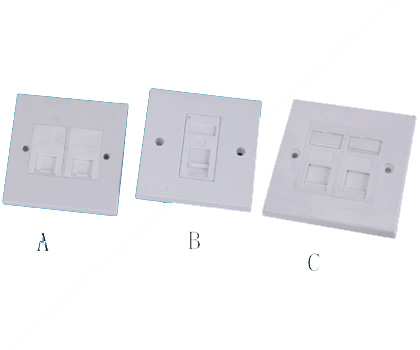 111310. 1/2 Port Bevelled Faceplate W/Shutte Lowprodile Module Jack RJ45 T568A/B