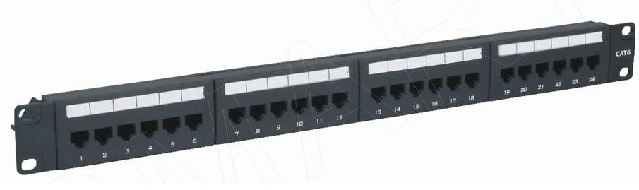 111503. 24 Port CAT.6 UTP unshielded krone Patch Panel 19 Inch 1U