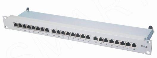 111506. 24 Port CAT.6 STP Shielded Krone Patch Panel 19 Inch 1U