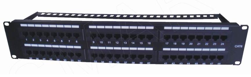 111514. 48 Port CAT.6 UTP Unshielded Krone Patch Panel 19 Inch 2U