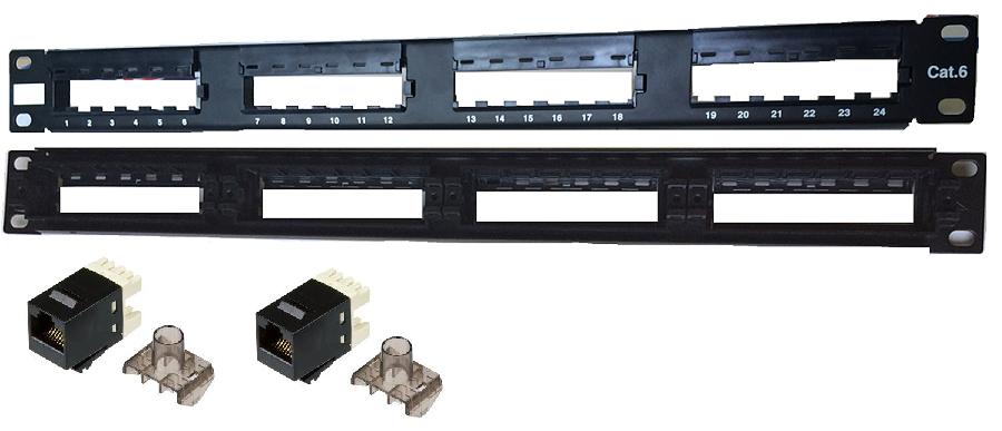 111516. AT 24 Port CAT.6 UTP Patch Panel 19 Inch 1U(Modularity)