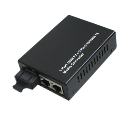 121010. 10/100M Dual Fiber Two RJ45 Media Converter