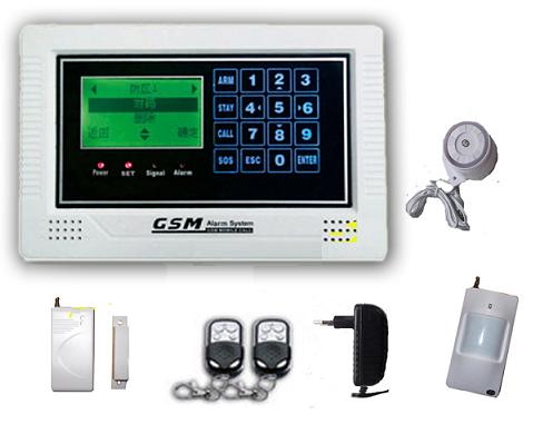 131207. LCD display GSM alarm system with touch keypad