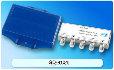 150558. GD-4104 Hi-isolation and short-circuit protection 4 in 1 DiSEqC switch