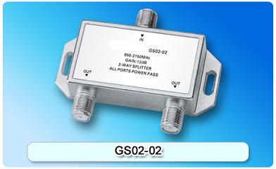 150807. GS02-02 SAT 2-Way Amplifier Splitter